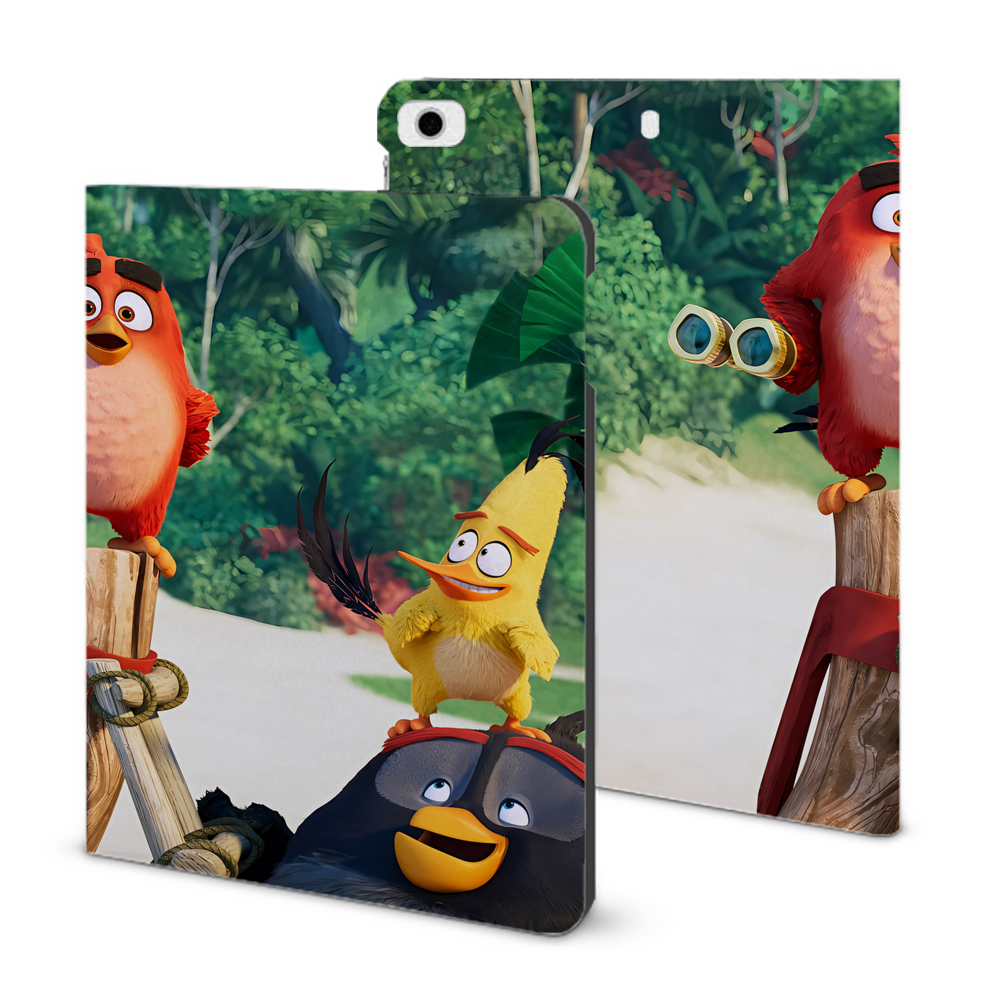 （画像用） Angry Birds アングリーバード IPad ケース ブック型 PUレザー TPU 耐衝撃 軽量 薄型 ペン収納なし 全面保護 IPad 各モデル対応